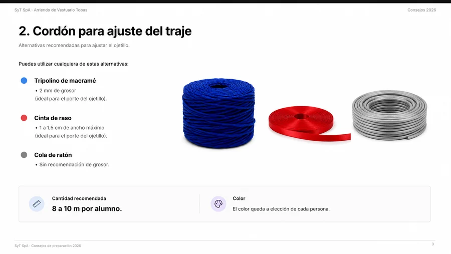 Cordón para el ajuste