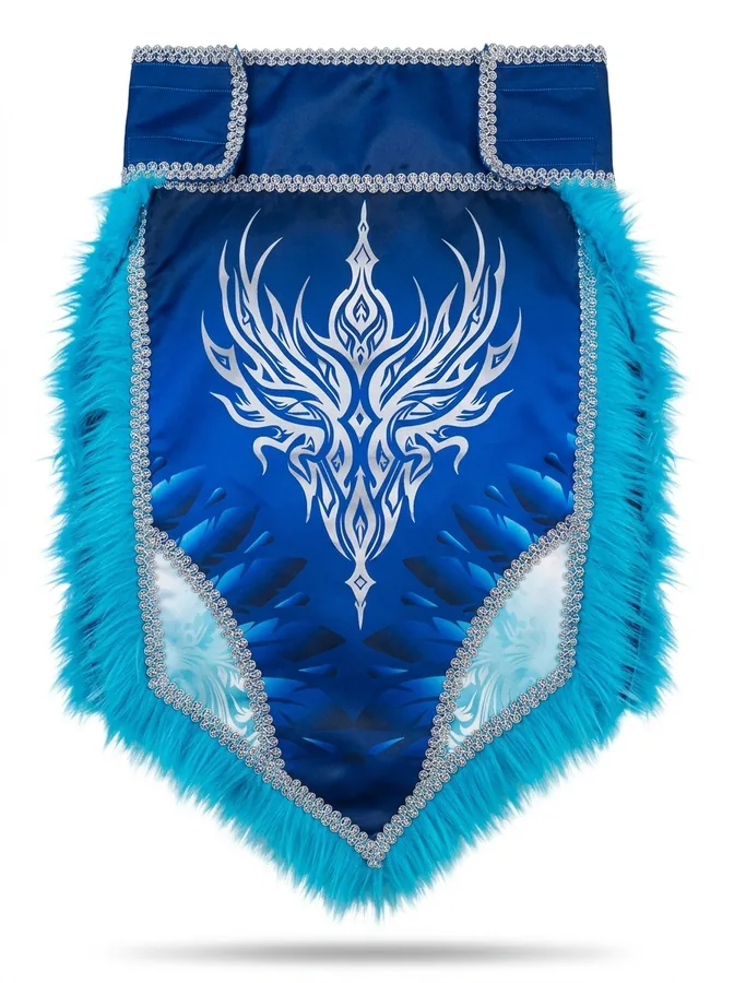 Faldón de hombre, color Azul, vista de espalda