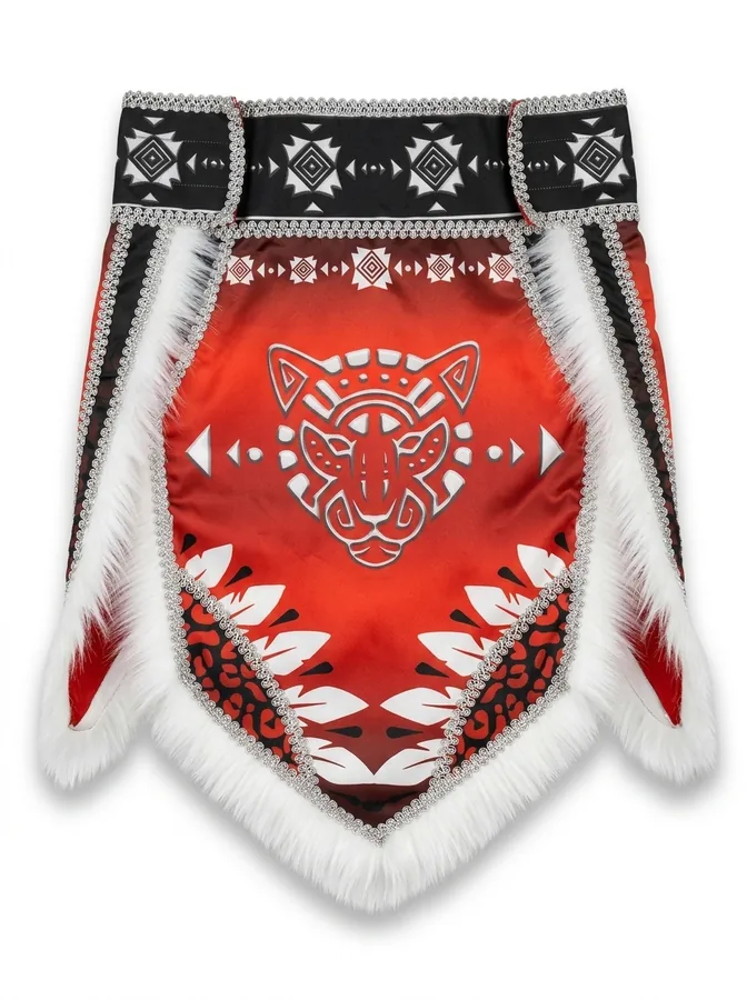 Faldón de hombre, color Rojo, vista de espalda
