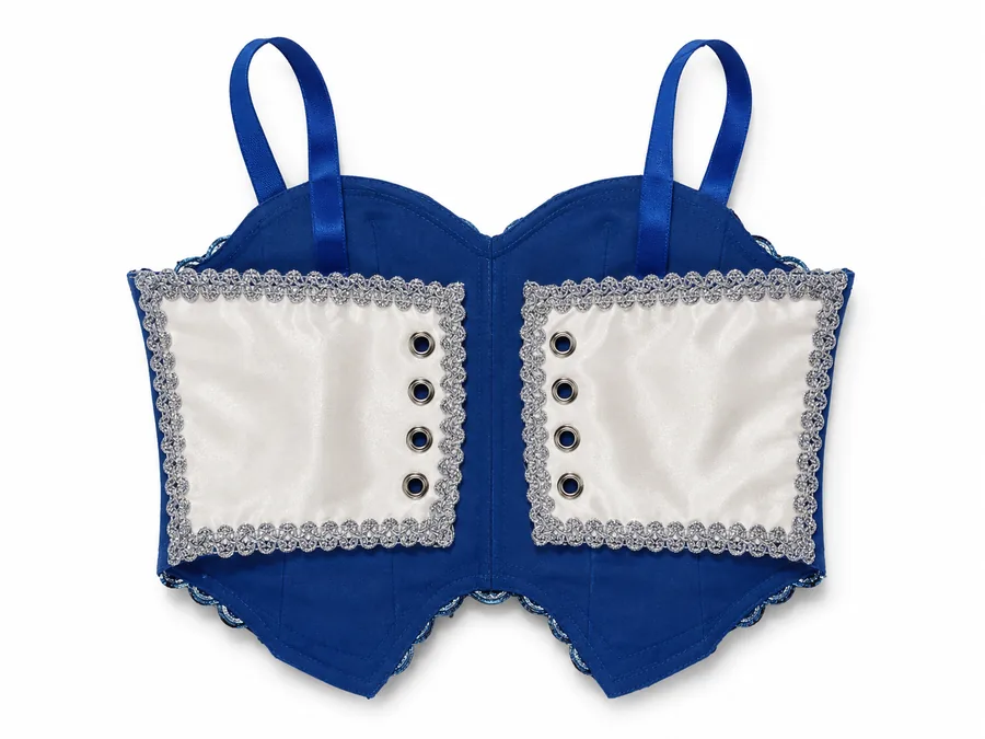 Peto de mujer, color Azul, vista de espalda