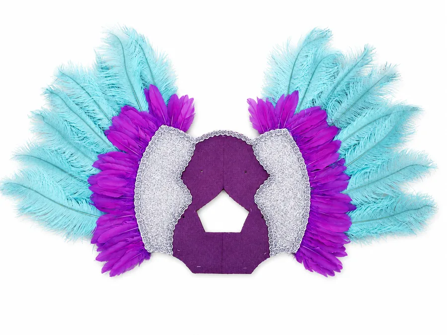 Penacho del traje de Tobas morado, pieza real