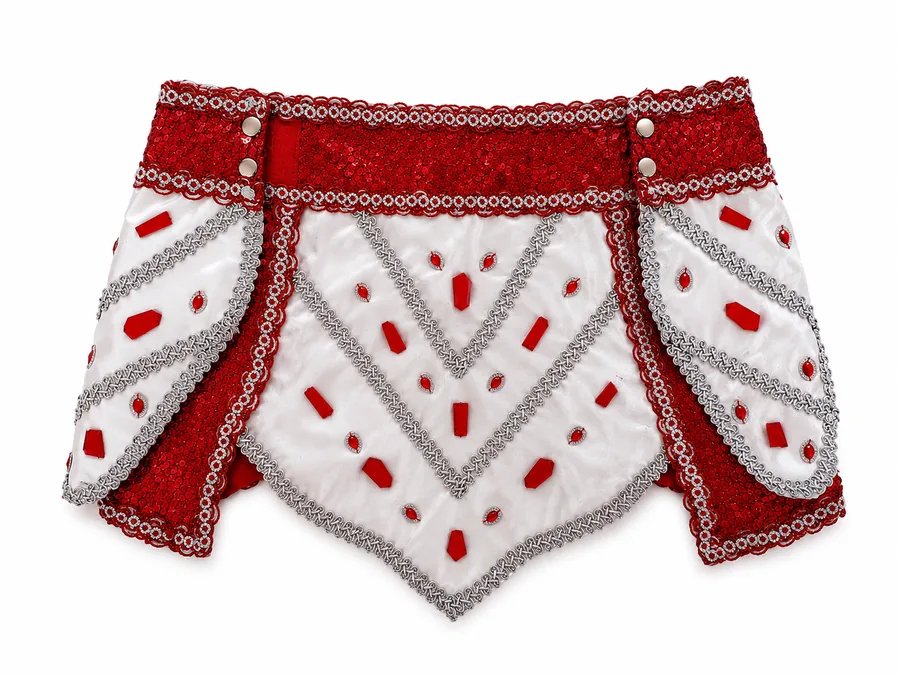 Falda de mujer, color Rojo, vista de espalda